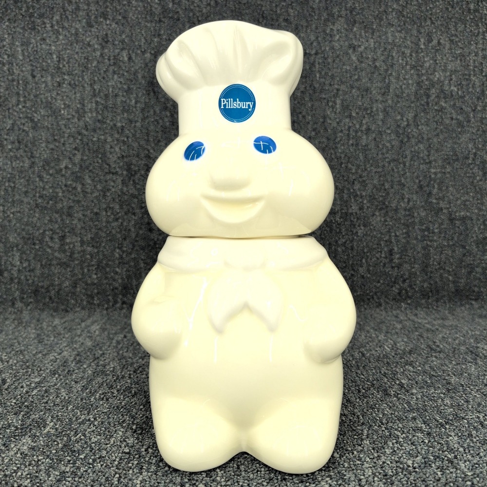 Pillsbury Cookie Jar White 12" Vintage 1988 Doughboy Benjamin & Medwin Ceramic
